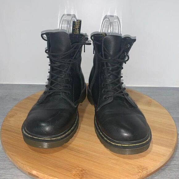 Doc Dr Martens Black Delaney Leather Boots Women’s Size 5 Men’s 4 Side Zip - Picture 4 of 10